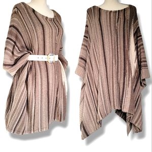 LRL Oversized Wool Cashmere Blend‎ Poncho Tunic Sweater One Size